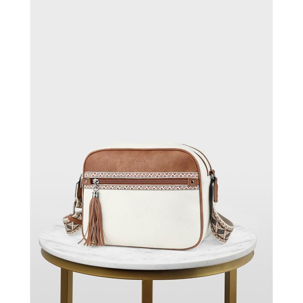 Vegan Leather Crossbody Bag Women Multi-Pocket Medium Shoulder Purse Travel - Picture 9 of 9